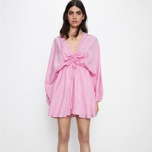 Zara Satin Effect Draped Dress Size L